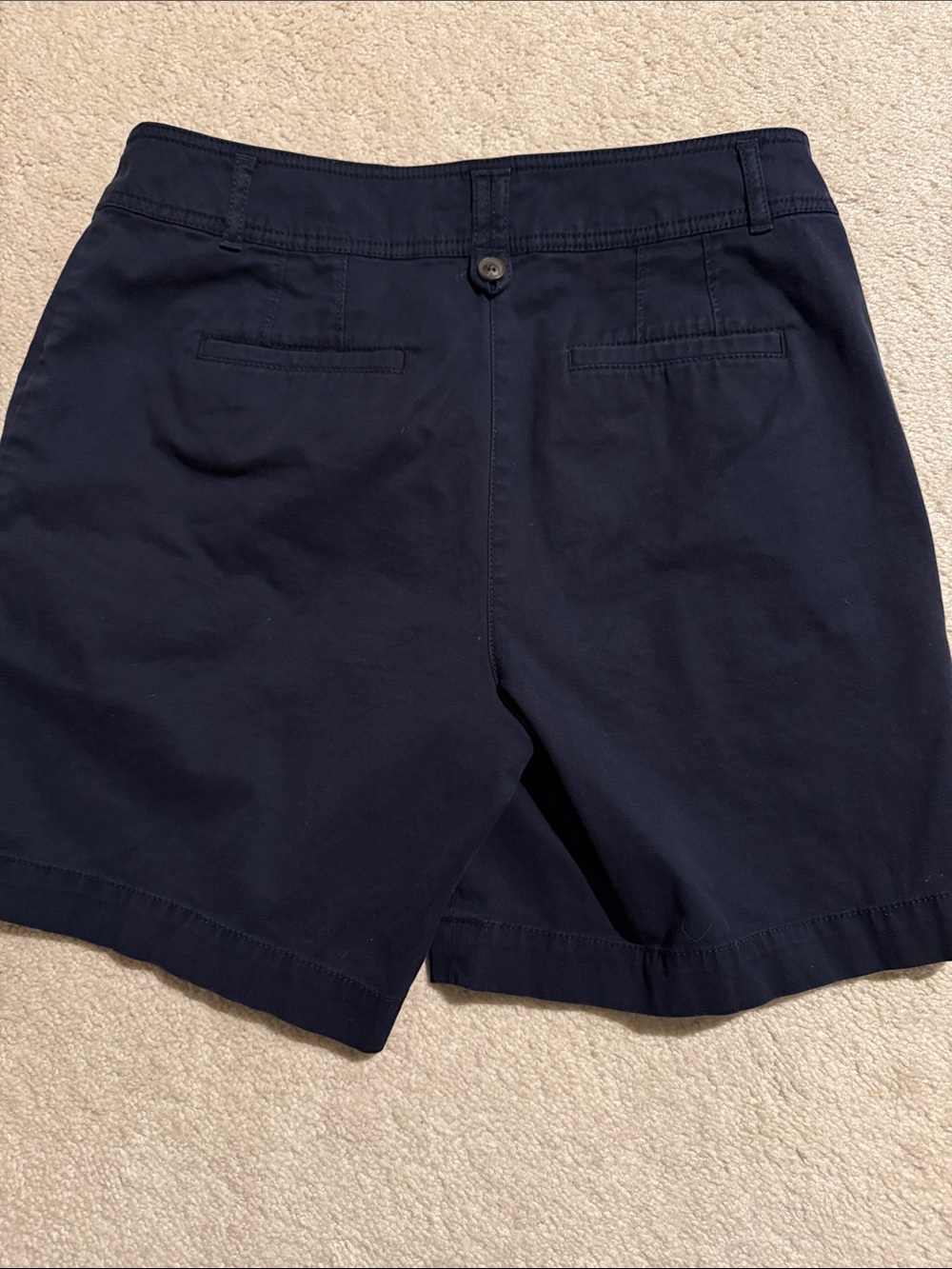 Talbots Navy Button-Front Bermuda Shorts - Picture 5 of 6
